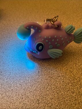 Bath & Body Works Purple Anglerfish LED Pet Charm hand sanitizer holder